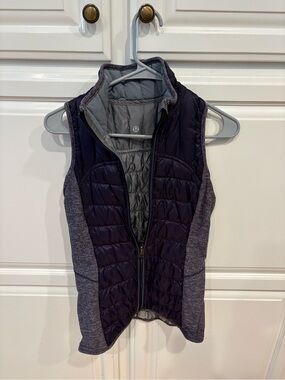 Lululemon Quilted Puffer Vest - Charcoal & Heathered Gray sz 4 reversible